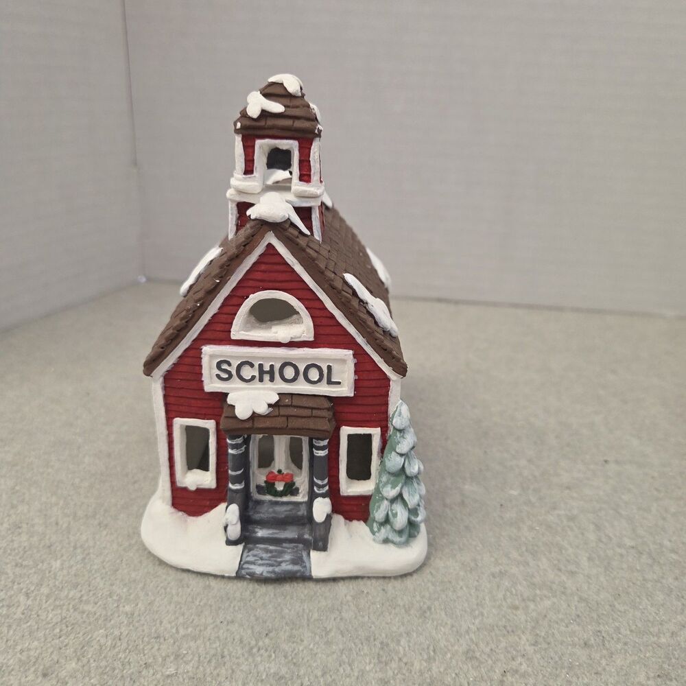 California Creations Holiday Village Christmas School Painted